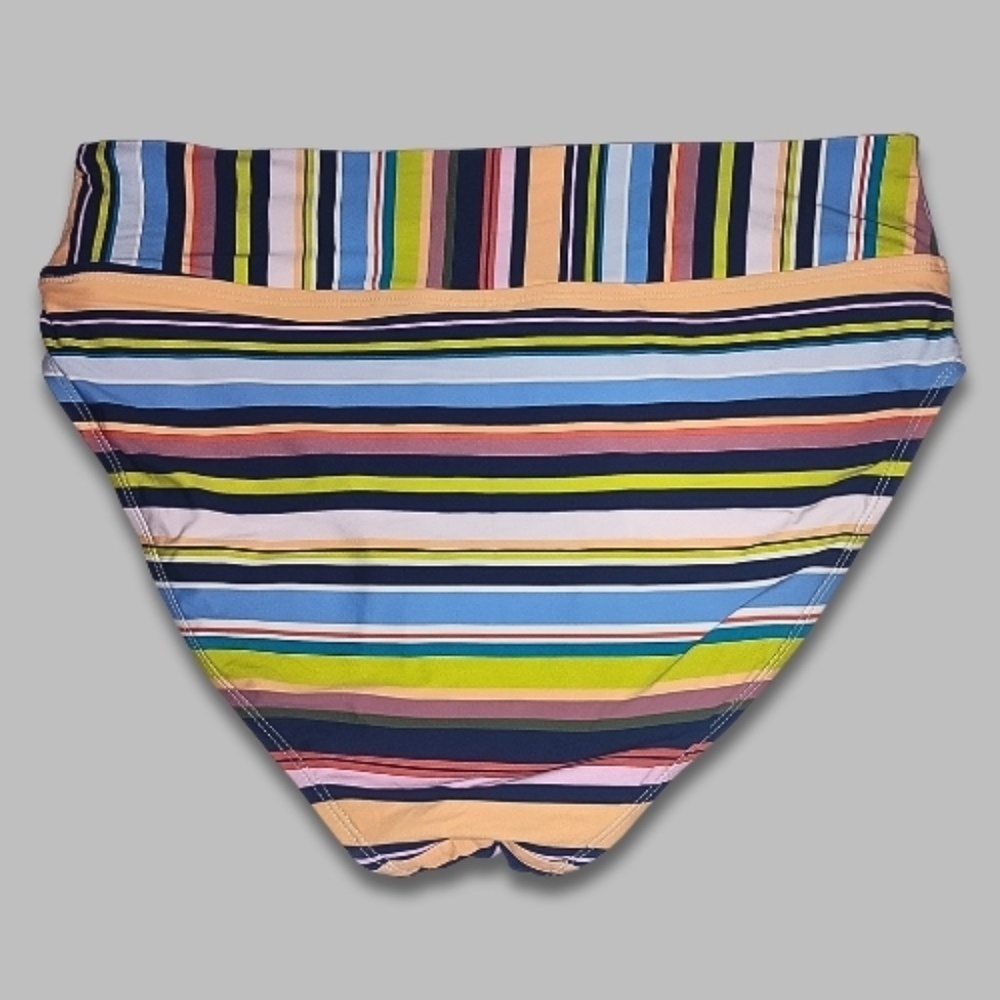Catalina Swim Brief High-Waist Striped Soft Stretch Fabric Multicolor Women’s 3X - Picture 4 of 6